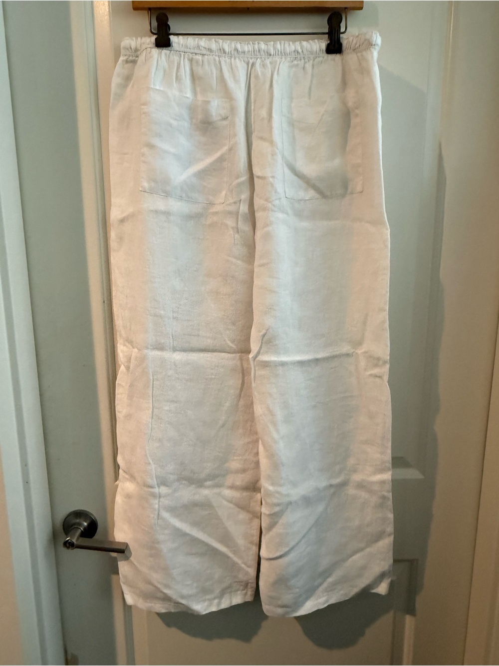 J. Crew White Straight-Leg Linen Pants - Picture 2 of 5
